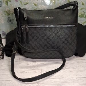 Nine West Black and Gray Crossbody Bag
